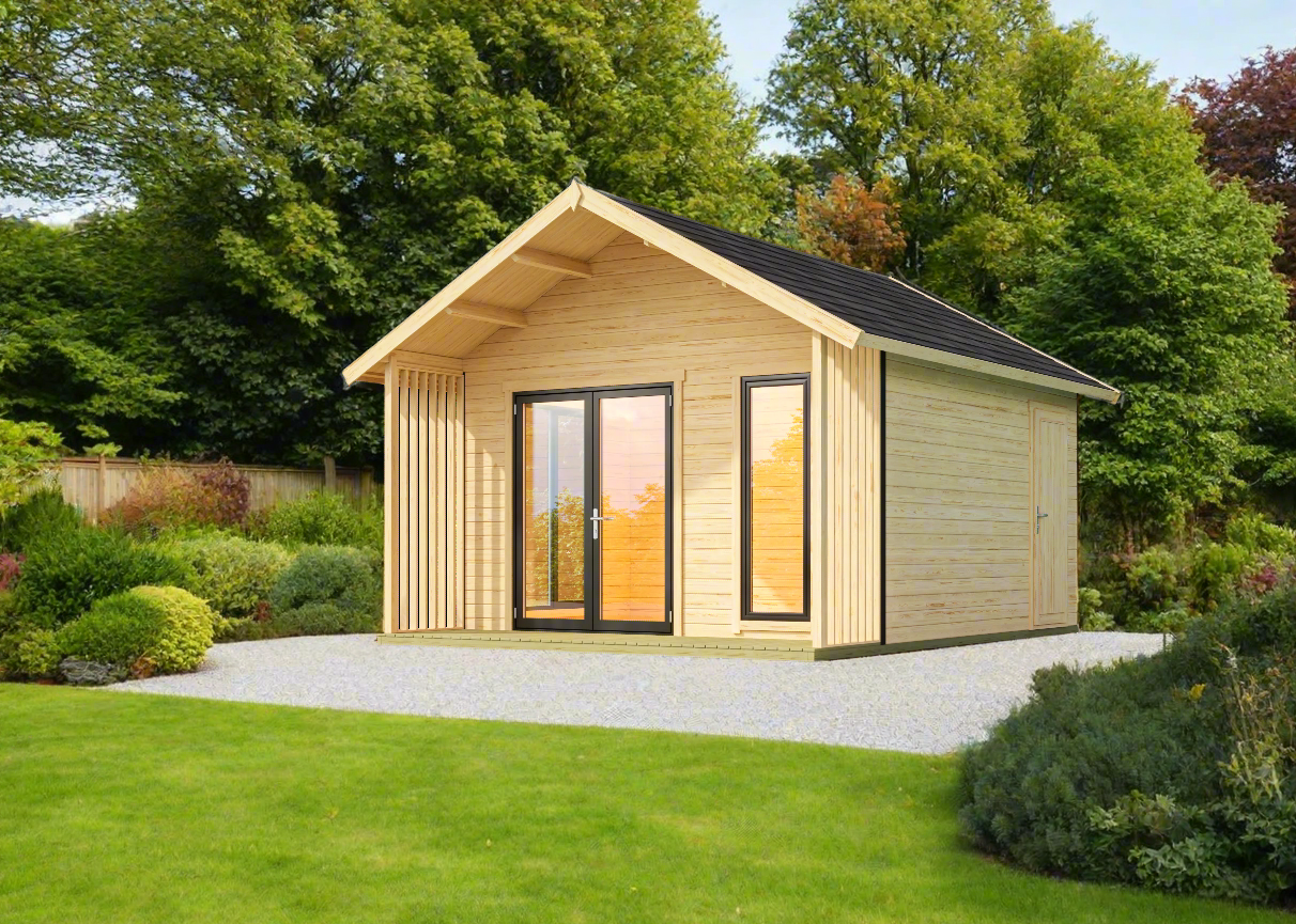 henley log cabin home office